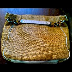 Vintage Elaine Turner bag in pristine condition featuring metallic gold trim.